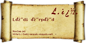 Ládi Árpád névjegykártya